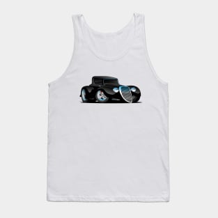 Black Hot Rod Classic Coupe Custom Car Cartoon Tank Top